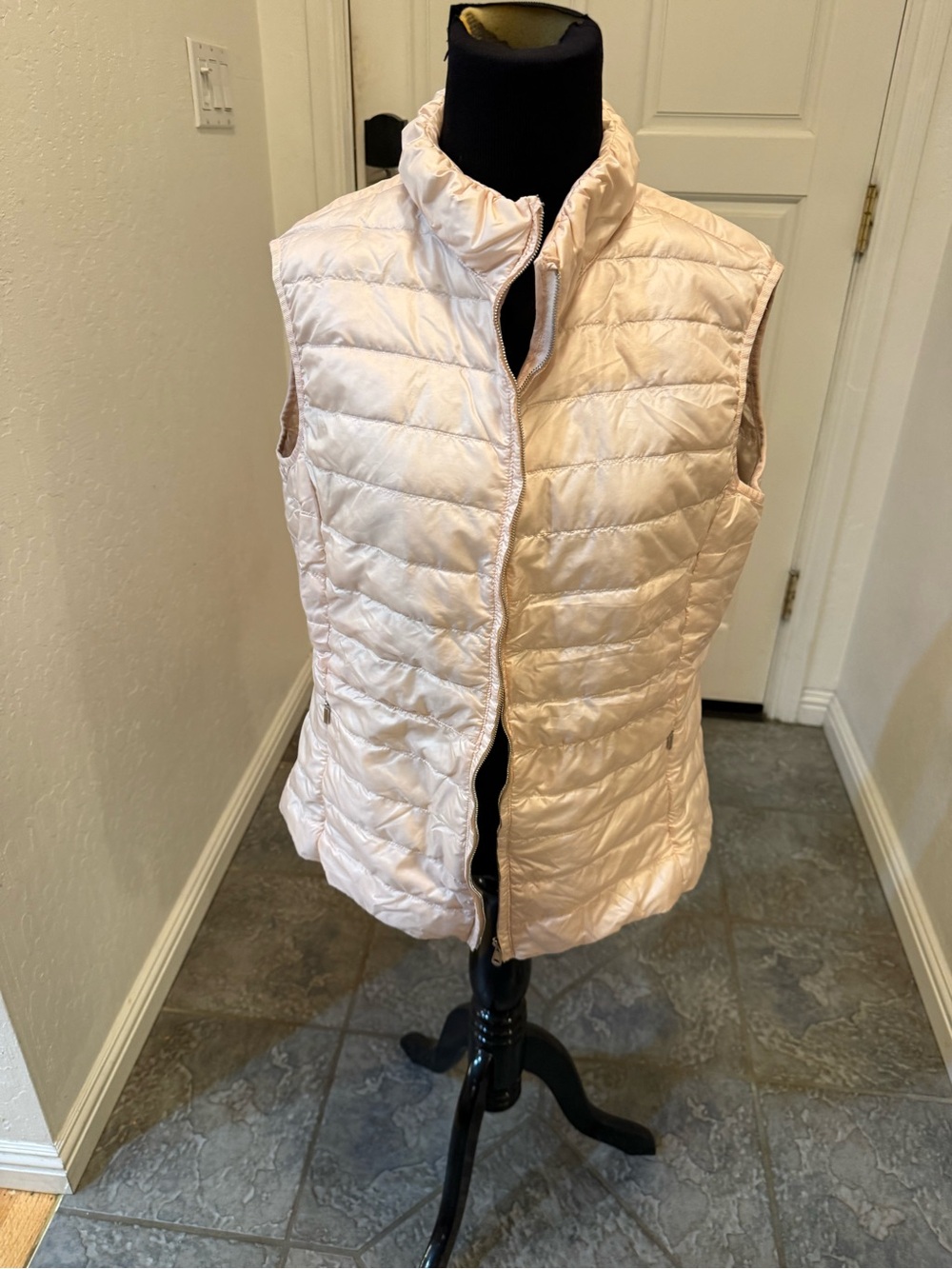 MaxMara Pale Pink Quilted Down Vest